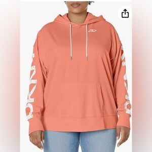 DKNY Long Logo Sleeve Drawstring Hoodie